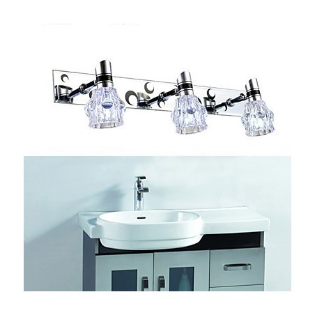 Lámpara de pared de baño de un solo color, blanca, con herrajes frontales de espejo y placa de metal, nueva llegada Lámpara de pared de baño de un solo color, blanca, con herrajes frontales de espejo y placa de metal, nueva llegada