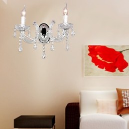Elegante lámpara de pared de cristal con 2 luces