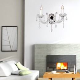 Elegante lámpara de pared de cristal con 2 luces