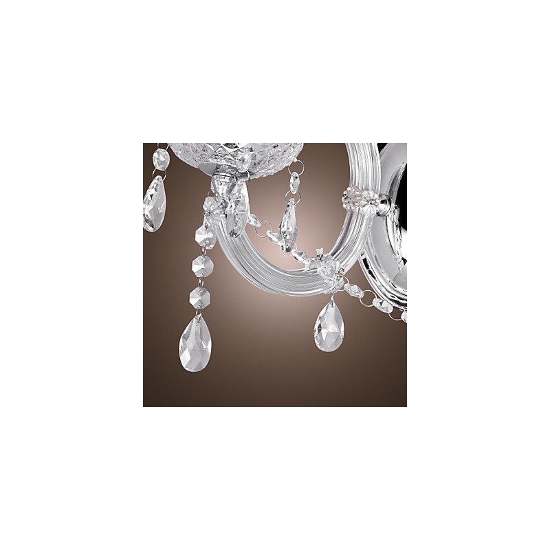 Elegante lámpara de pared de cristal con 2 luces
