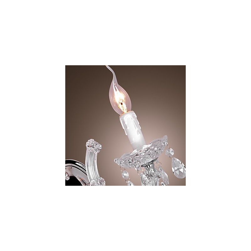Elegante lámpara de pared de cristal con 2 luces