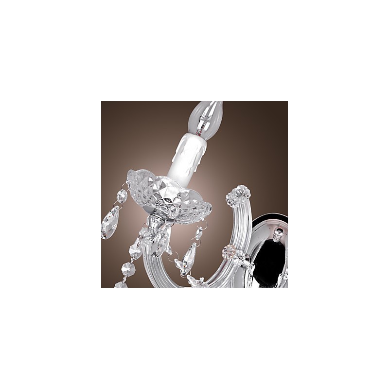 Elegante lámpara de pared de cristal con 2 luces