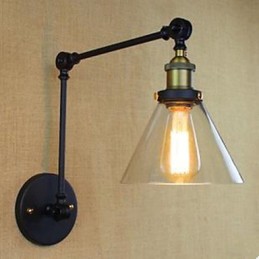 Lámpara de pared de cristal de estilo rústico restaurando antiguas costumbres, para restaurante, cafetería o decoración.