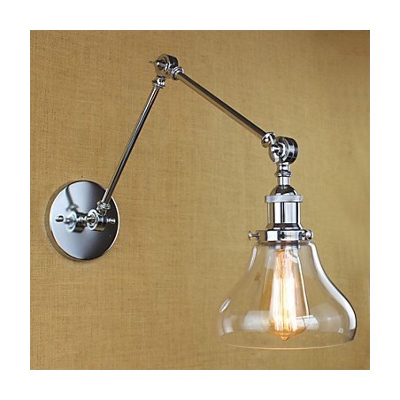 Lámpara de pared de cristal cromado con brazo doble ajustable, color plateado, para KTV, mesita de noche, pasillo, restaurante, hotel o habitación. Lámpara de pared de cristal cromado con brazo doble ajustable, color plateado, para KTV, mesita de noche, pasillo, restaurante, hotel o habitación.