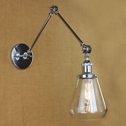 Lámpara de pared retro telescópica de cristal cromado