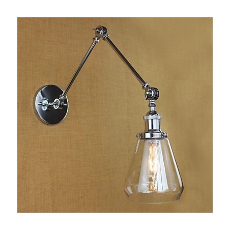 Lámpara de pared retro telescópica de cristal cromado Lámpara de pared retro telescópica de cristal cromado