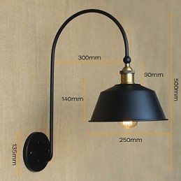 Lámpara de pared decorativa de hierro para comedor, estilo loft, estilo industrial, estilo retro, estilo villa nostálgico, estilo country americano
