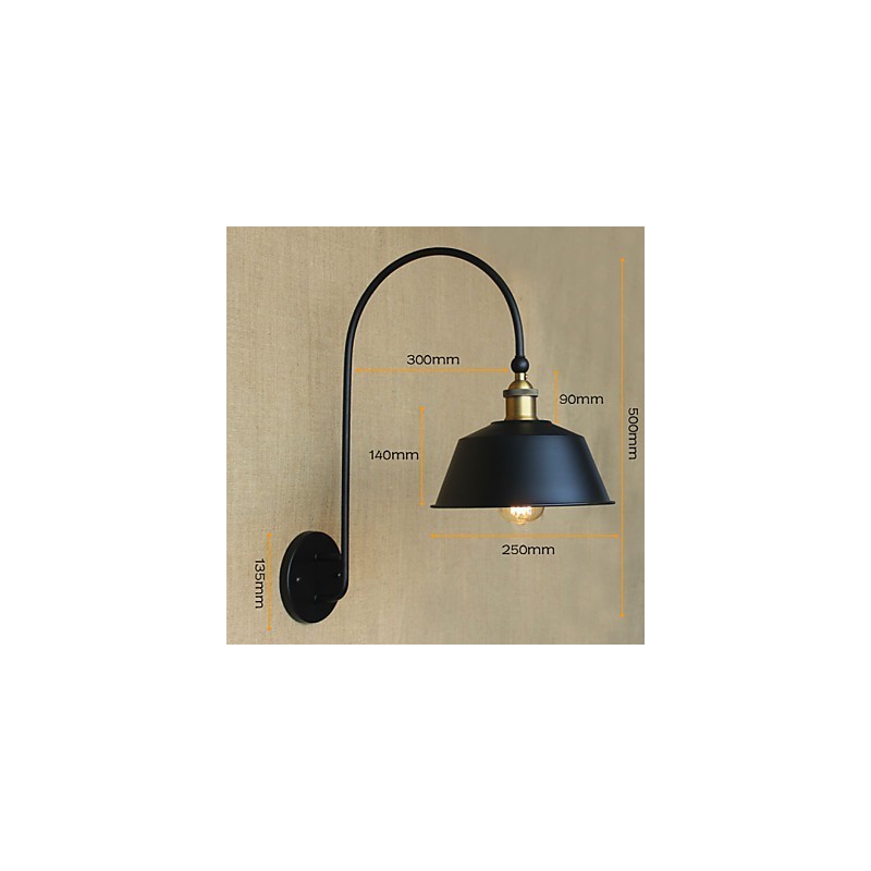 Lámpara de pared decorativa de hierro para comedor, estilo loft, estilo industrial, estilo retro, estilo villa nostálgico, estilo country americano