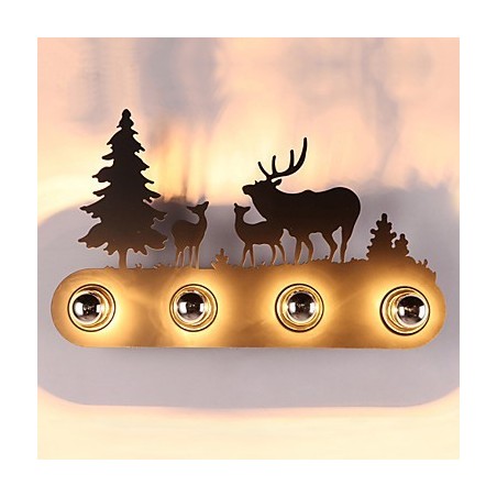 Lámparas de pared de hierro retro estilo loft, estilo pastoral americano, de 4 luces para pasillo de dormitorio Lámparas de pared de hierro retro estilo loft, estilo pastoral americano, de 4 luces para pasillo de dormitorio