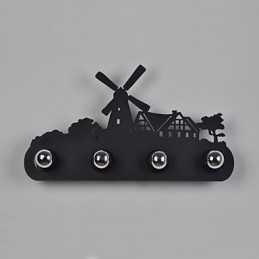 Lámparas de pared de hierro retro estilo loft, estilo pastoral americano, de 4 luces para pasillo de dormitorio