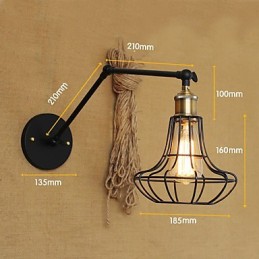 Apliques de pared Luces oscilantes Lámparas de pared de lectura Estilo mini Rústico Lodge Metal