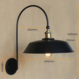 Lámpara creativa de hierro estilo country americano, estilo retro, redonda, industrial, para sala de estar, balcón, pasillo, escaleras, decoración de habitación