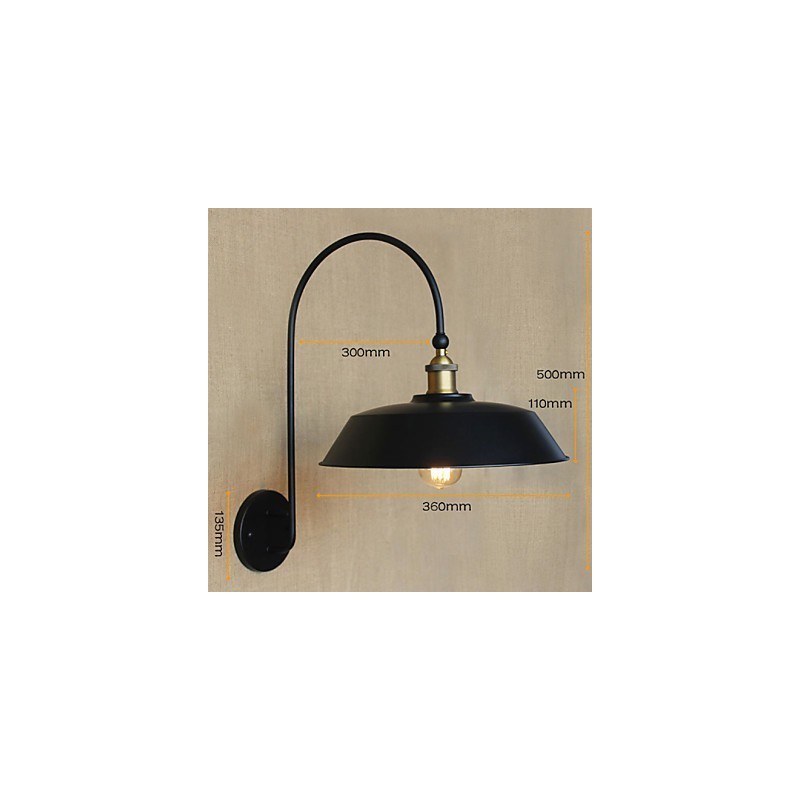 Lámpara creativa de hierro estilo country americano, estilo retro, redonda, industrial, para sala de estar, balcón, pasillo, escaleras, decoración de habitación