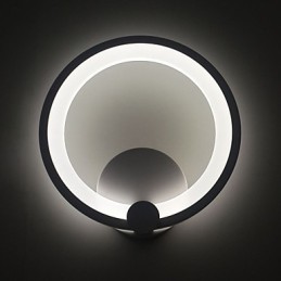 Apliques de pared modernos de 27 cm de diámetro con aro de metal y acrílico, 90°, 240 V