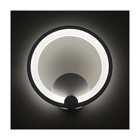 Apliques de pared modernos de 27 cm de diámetro con aro de metal y acrílico, 90°, 240 V Apliques de pared modernos de 27 cm de diámetro con aro de metal y acrílico, 90°, 240 V