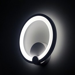 Apliques de pared modernos de 27 cm de diámetro con aro de metal y acrílico, 90°, 240 V