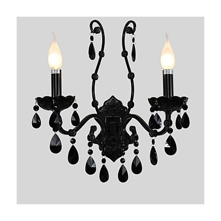 Apliques de pared estilo mini cristal, luces de pared con forma de vela, modernos y contemporáneos de metal