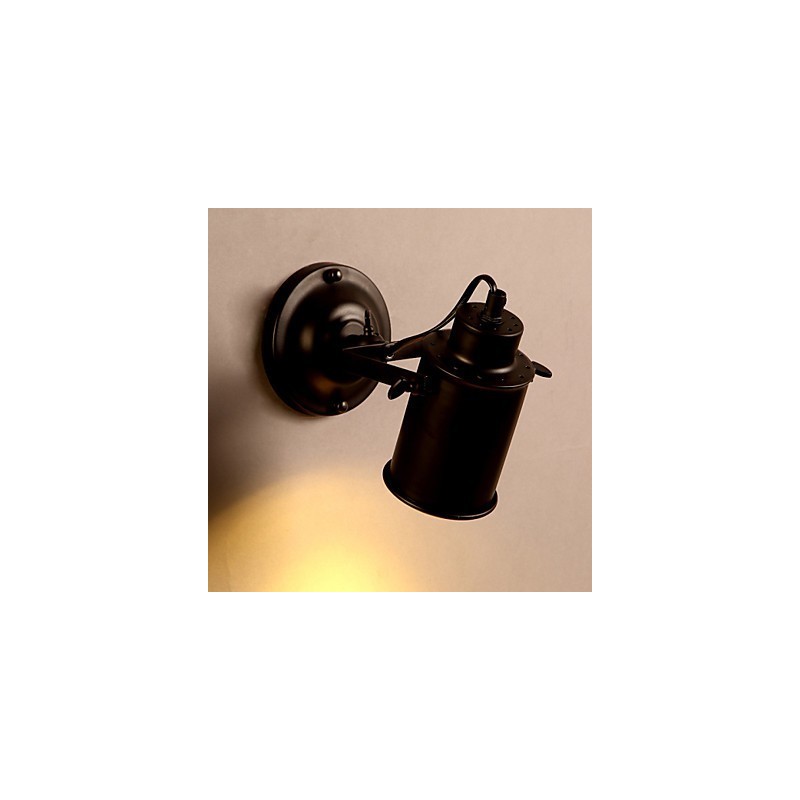 Lámpara de pared vintage industrial de hierro forjado negro, lámpara de pared retro, lámpara de pared para pasillo, iluminación de pared
