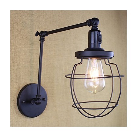Lámpara de pared estilo cama de hotel restaurante, brazo de hierro, doble, retro, vintage, cinturón negro, interruptor Lámpara de pared estilo cama de hotel restaurante, brazo de hierro, doble, retro, vintage, cinturón negro, interruptor