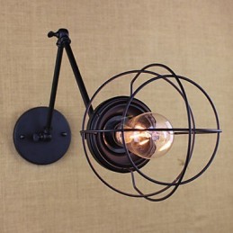 Lámpara de pared estilo cama de hotel restaurante, brazo de hierro, doble, retro, vintage, cinturón negro, interruptor
