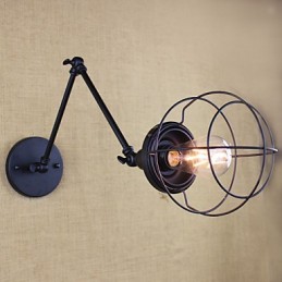 Lámpara de pared estilo cama de hotel restaurante, brazo de hierro, doble, retro, vintage, cinturón negro, interruptor