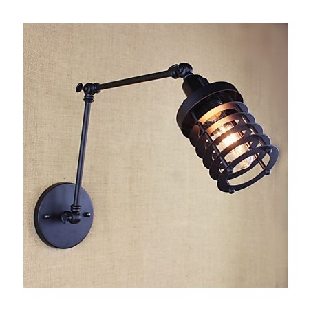Lámpara de pared estilo cama de hotel restaurante, brazo de hierro, doble, retro, vintage, cinturón negro, interruptor Lámpara de pared estilo cama de hotel restaurante, brazo de hierro, doble, retro, vintage, cinturón negro, interruptor