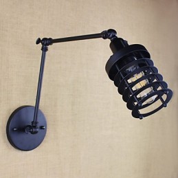 Lámpara de pared estilo cama de hotel restaurante, brazo de hierro, doble, retro, vintage, cinturón negro, interruptor