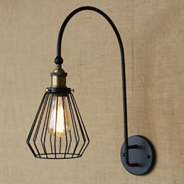 Lámpara de pared decorativa de un solo cabezal, creativa, estilo retro mediterráneo nórdico.