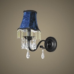 Lámpara de pared de cristal con pantalla de tela, la más vendida en Europa y EE. UU.