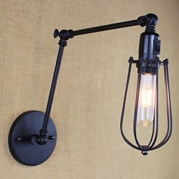 Lámpara de pared estilo cama de hotel restaurante, brazo de hierro, doble, retro, vintage, cinturón negro, interruptor