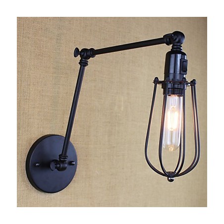 Lámpara de pared estilo cama de hotel restaurante, brazo de hierro, doble, retro, vintage, cinturón negro, interruptor Lámpara de pared estilo cama de hotel restaurante, brazo de hierro, doble, retro, vintage, cinturón negro, interruptor
