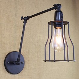 Lámpara de pared estilo cama de hotel restaurante, brazo de hierro, doble, retro, vintage, cinturón negro, interruptor