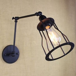 Lámpara de pared estilo cama de hotel restaurante, brazo de hierro, doble, retro, vintage, cinturón negro, interruptor