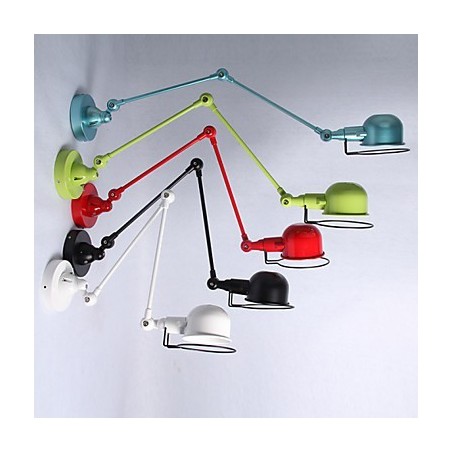 Lámpara de pared doble con brazo mecánico restaurado a la antigua usanza.