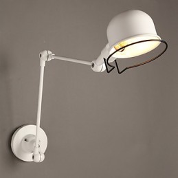 Lámpara de pared doble con brazo mecánico restaurado a la antigua usanza.