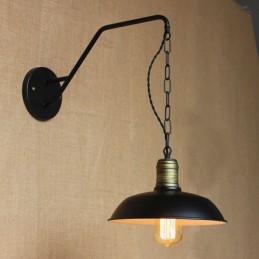 Lámpara de pared con personalidad simple y creativa, cadena industrial, lámpara de pared de noche para dormitorio, pasillo, hierro retro americano