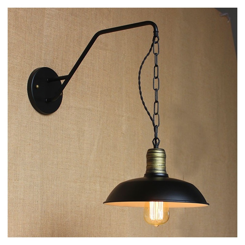 Lámpara de pared con personalidad simple y creativa, cadena industrial, lámpara de pared de noche para dormitorio, pasillo, hierro retro americano