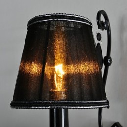 Apliques de pared Cristal Tradicional Clásico Metal Negro