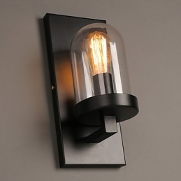 Lámpara de pared de hierro forjado y vidrio de estilo rural creativo