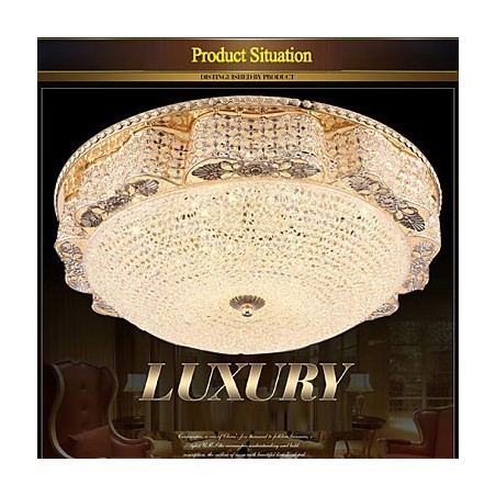 Lámpara de techo de cristal de lujo moderna con cúpula absorbente de 50 cm de diámetro. Lámpara de techo de cristal de lujo moderna con cúpula absorbente de 50 cm de diámetro.