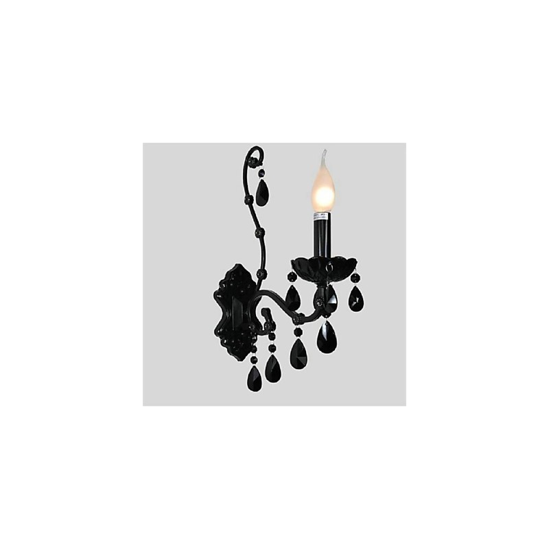 Apliques de pared estilo mini cristal, luces de pared con forma de vela, modernos y contemporáneos de metal
