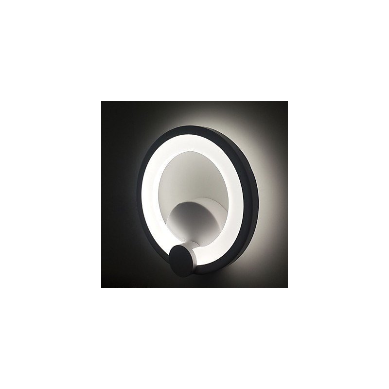 Apliques de pared modernos de anillo, contemporáneos, de metal y acrílico, 90°, 240 V