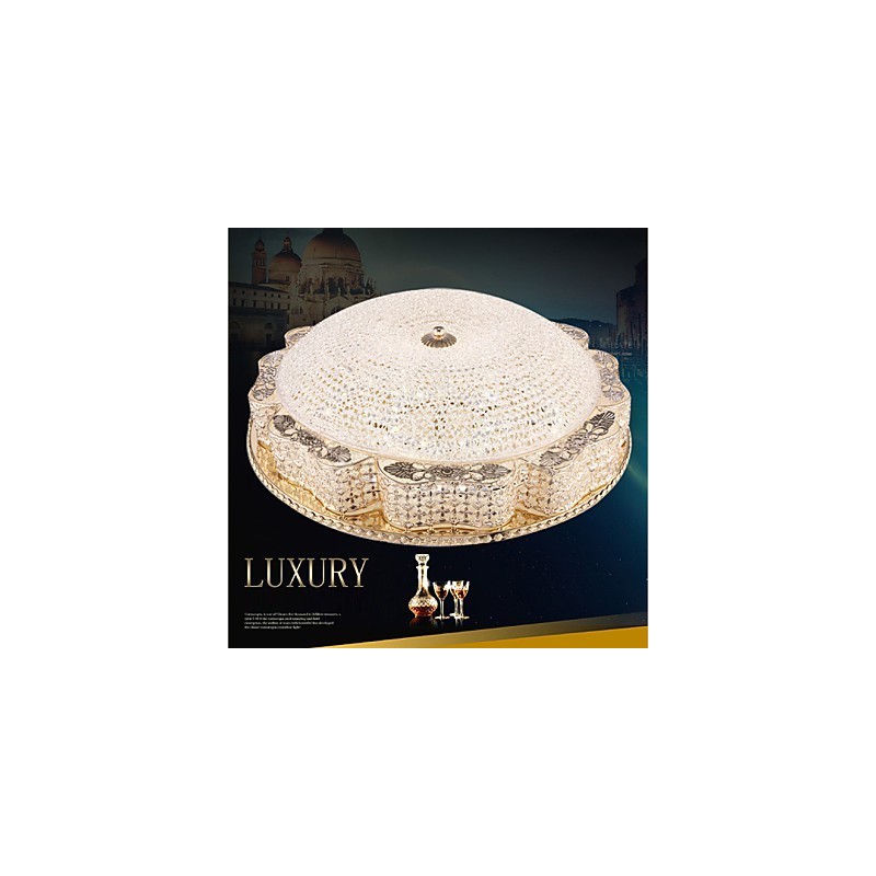 Lámpara de techo de cristal de lujo moderna con cúpula absorbente de 50 cm de diámetro.