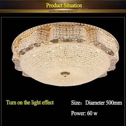 Lámpara de techo de cristal de lujo moderna con cúpula absorbente de 50 cm de diámetro.