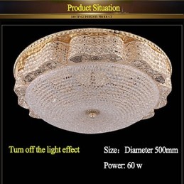Lámpara de techo de cristal de lujo moderna con cúpula absorbente de 50 cm de diámetro.
