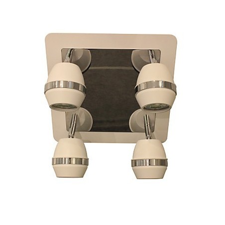 Lámparas de pared cromadas esféricas modernas para baño con 4 luces