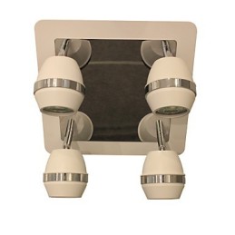 Lámparas de pared cromadas esféricas modernas para baño con 4 luces