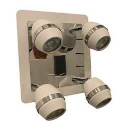 Lámparas de pared cromadas esféricas modernas para baño con 4 luces