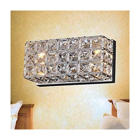 Lámpara de pared cuadrada contemporánea y contraída de cristal K9 Lámpara de pared cuadrada contemporánea y contraída de cristal K9