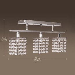 Lámpara de isla lineal Crysal de 3 luces
